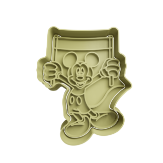 Mickey with Banner Cookie Cutter STL
