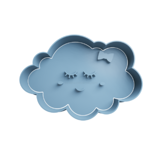 Cloud with Closed Eyes Cookie Cutter STL