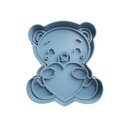 Plush Bear with Heart Cookie Cutter STL