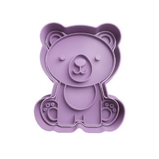 Plush Bear Sitting Cookie Cutter STL