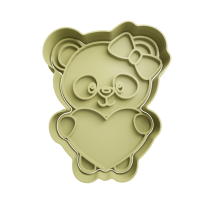 Panda Bear with Heart Cookie Cutter STL