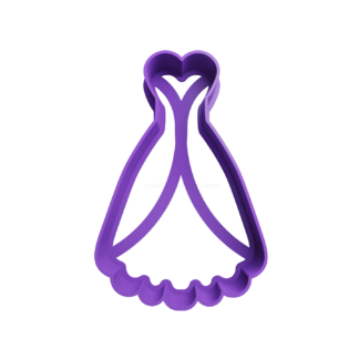 Wedding Dress Cookie Cutter STL 2