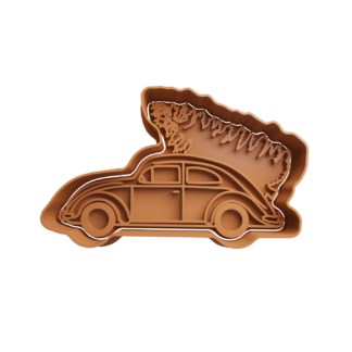 VW VolksWagen Beetle with Christmas Tree Cookie Cutter STL