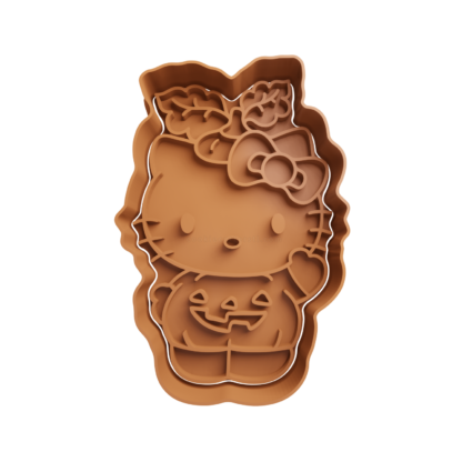 Hello Kitty with Pumpkin Cute Cookie Cutter STL