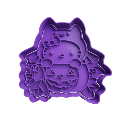 Hello Kitty with Pumpkin Cookie Cutter STL