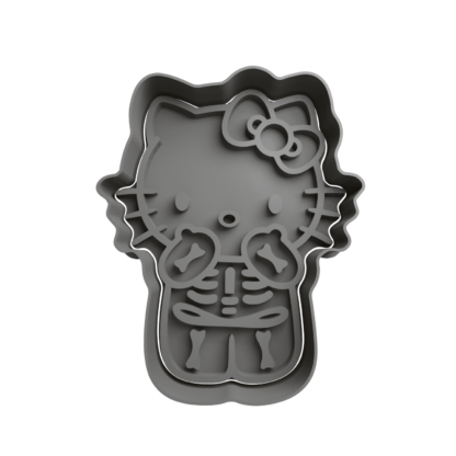 Hello Kitty Skeleton Cookie Cutter STL 2