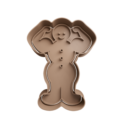 Muscled Gingerbread Man Fitness Cookie Cutter STL