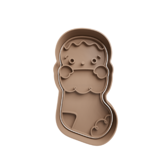 Gingerbread Man in Christmas Socket Cookie Cutter STL