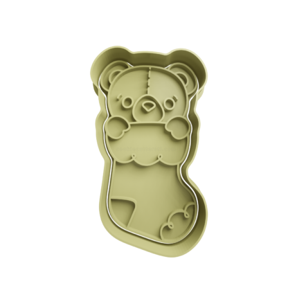 Teddy Bear in Christmas Socket Cookie Cutter STL