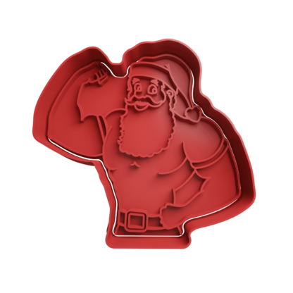 Strong Santa Claus Cookie Cutter STL 2