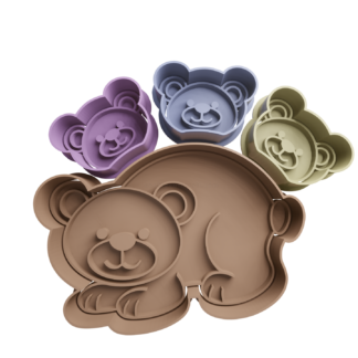 Mommy Bear with baby Cookie Cutter STL