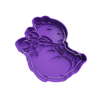 Capybara with Flowers Cookie Cutter STL