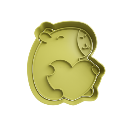 Capybara with Heart Cookie Cutter STL 3