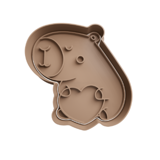 Capybara with Heart Cookie Cutter STL 4