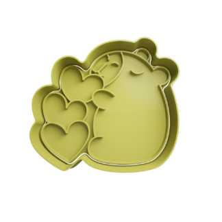 Capybara with Heart Cookie Cutter STL 5