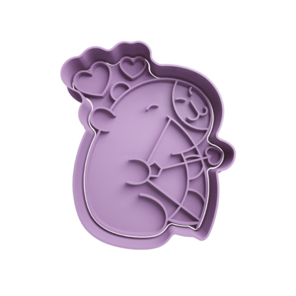 Cupid Capybara Cookie Cutter STL