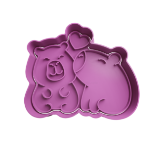 Capybara Couple Cookie Cutter STL