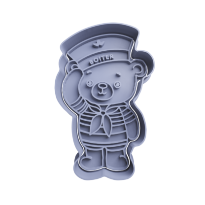 Navy Teddy Bear Cookie Cutter STL