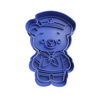 Navy Teddy Bear Cookie Cutter STL 2