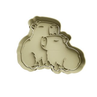 Capybara Couple Cookie Cutter STL