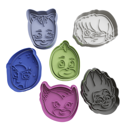 Set Pj Masks Heads Cookie Cutter STL