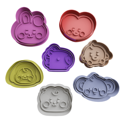 Set BT21 Baby Head Cookie Cutter STL