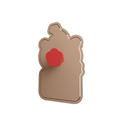 Christmas Teddy Bear with Label Cookie Cutter STL