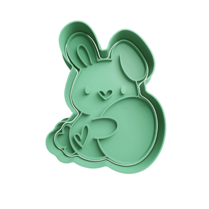 Easter Bunny with Egg Cookie Cutter STL 6