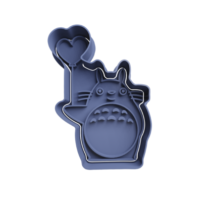 Totoro with Heart Ballon Cookie Cutter STL