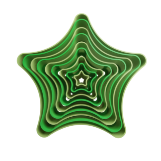 Set Rounded Stars 5 Points Cookie Cutter STL 3