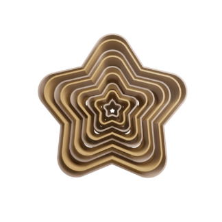 Set Rounded Stars 5 Points Cookie Cutter STL