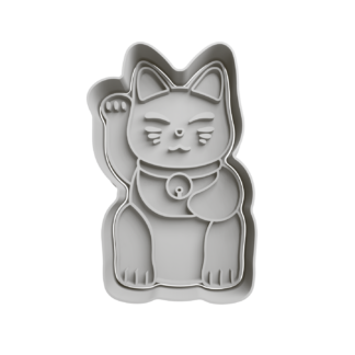 Beckoning Cat Maneki-neko Cookie Cutter STL 11