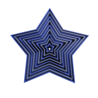 Set Stars 5 Points Cookie Cutter STL 2