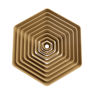 Set Hexagons Rounded Corners Cookie Cutter STL