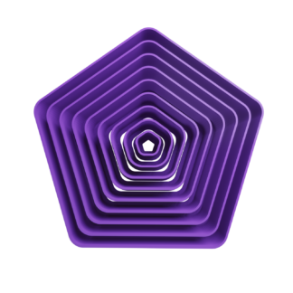 Set Pentagons Rounded Corners Cookie Cutter STL