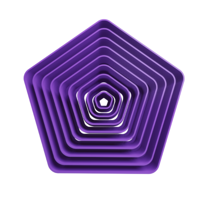 Set Pentagons Rounded Corners Cookie Cutter STL