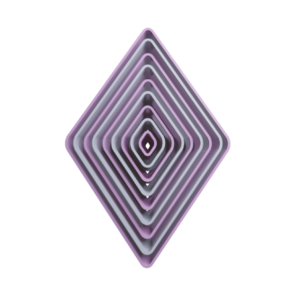 Set Rhombus Rounded Corners Cookie Cutter STL