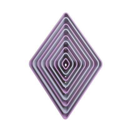 Set Rhombus Rounded Corners Cookie Cutter STL