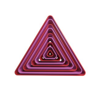 Set Equilateral Triangles Rounded Corners Cookie Cutter STL