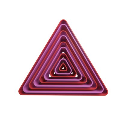 Set Equilateral Triangles Rounded Corners Cookie Cutter STL