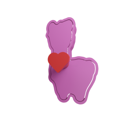 LLama with Flowers Head Cookie Cutter STL