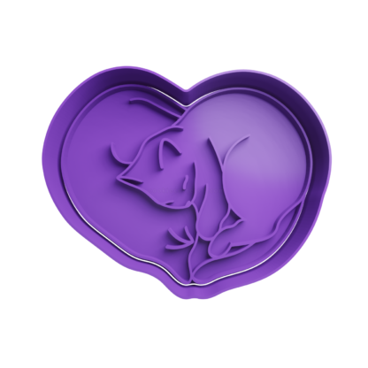 Cats Heart Shaped Cookie Cutter STL
