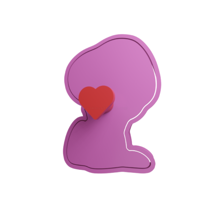 Snoopy Hugging Heart Cookie Cutter STL