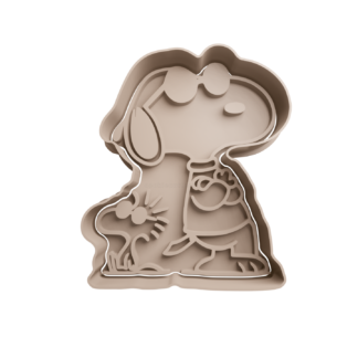 Snoopy and Woodstock with Sunglasses Cookie Cutter STL