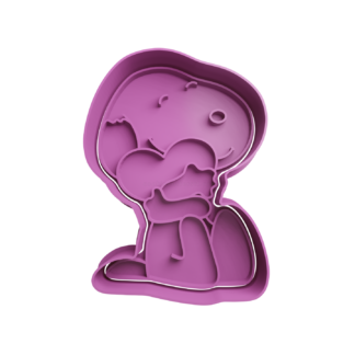 Snoopy Hugging Heart Cookie Cutter STL