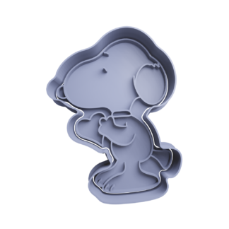 Snoopy with Heart Cookie Cutter STL