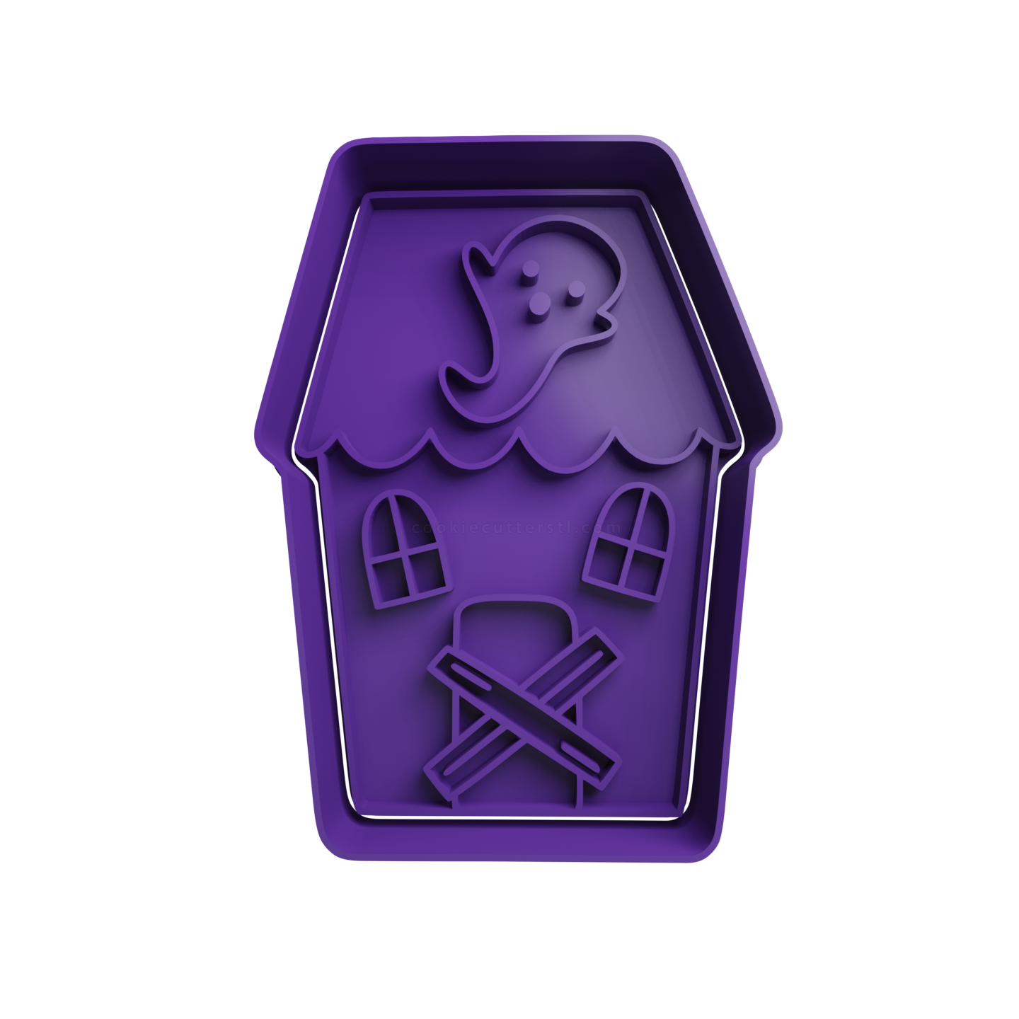 Halloween House with Ghost Cookie Cutter STL Halloween House with Ghost Cookie Cutter STL