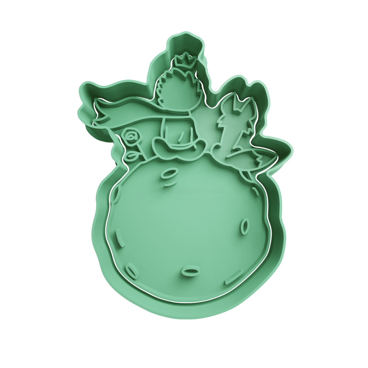 The Little Prince on his Planet Cookie Cutter STL The Little Prince on his Planet Cookie Cutter STL