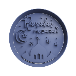 Ramadan Mubarak Mosque, Crescent Moon & Stars Design Cookie Cutter STL Ramadan Mubarak Mosque, Crescent Moon & Stars Design Cookie Cutter STL