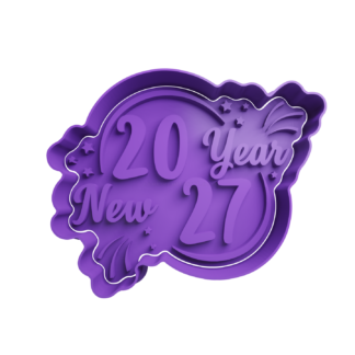 New Year 27/28 Cookie Cutter STL New Year 27/28 Cookie Cutter STL